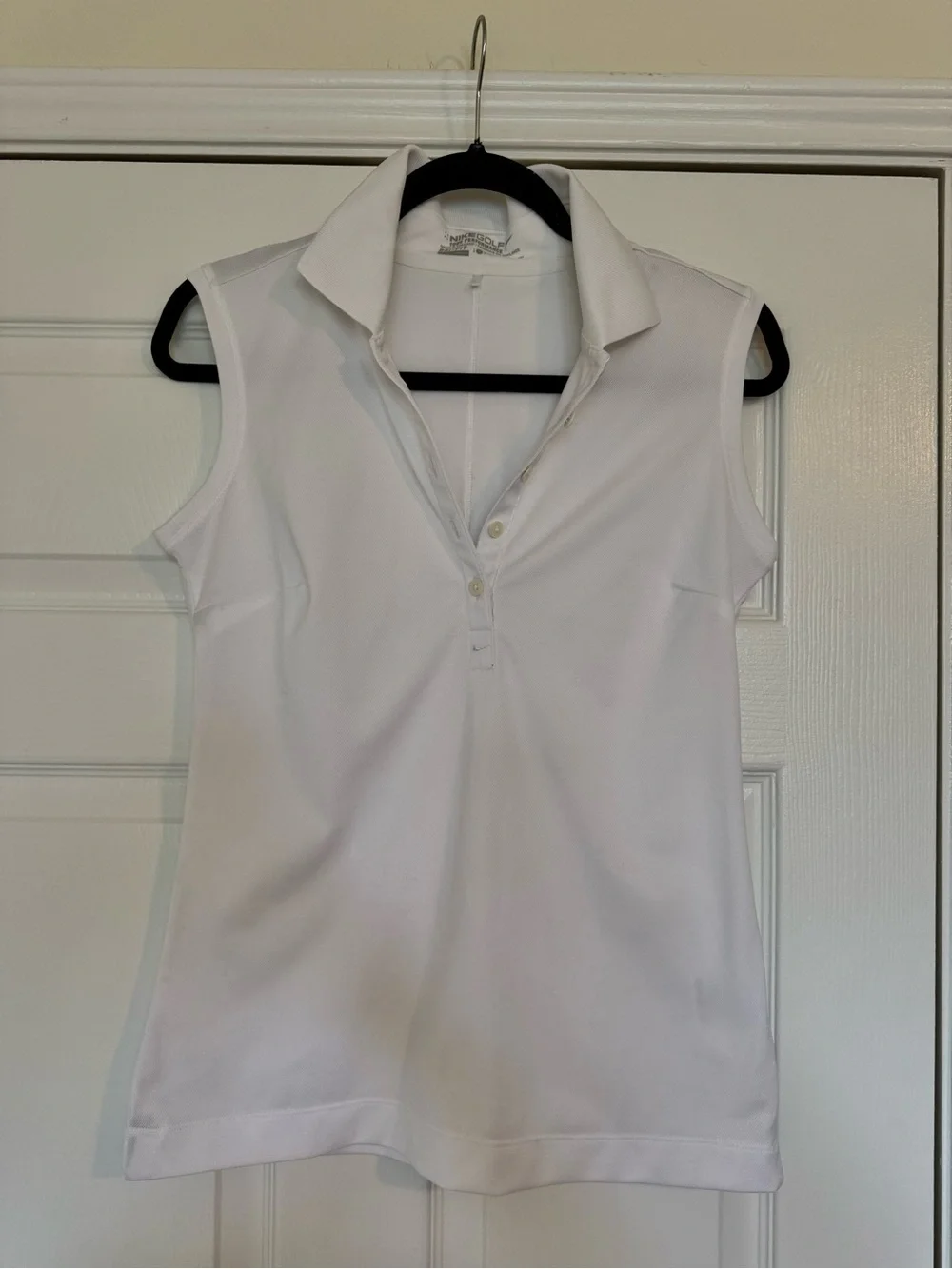 Nike Women’s Gold Sleeveless Polo Tank Top - White